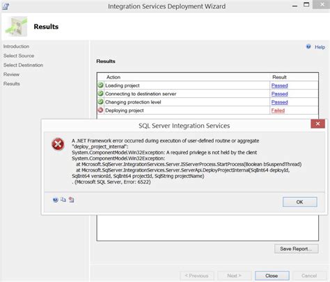 ssis package execution error